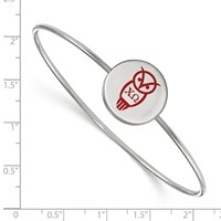 Sterling Silver Rh-plated LogoArt Chi Omega Enameled Slip-on Bangle view 2