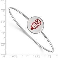Sterling Silver Rh-plated LogoArt Chi Omega Enameled Slip-on Bangle view 3