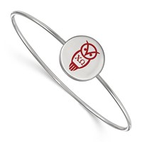 Sterling Silver Rh-plated LogoArt Chi Omega Enameled Slip-on Bangle view 1
