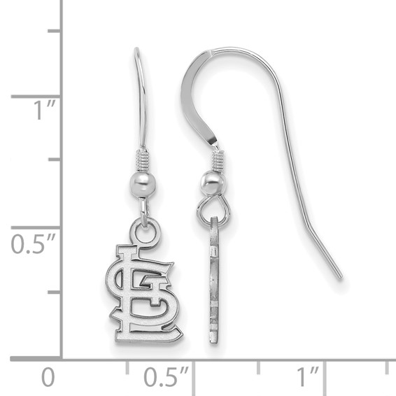 Sterling Silver Rhodium Plated Major League Baseball LogoArt St. Louis Cardinals Dangle Earrings