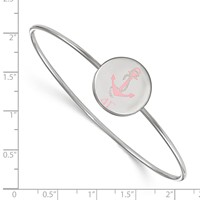 Sterling Silver Rh-plated LogoArt Delta Gamma Enameled Slip-on Bangle view 3