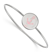 Sterling Silver Rh-plated LogoArt Delta Gamma Enameled Slip-on Bangle view 1