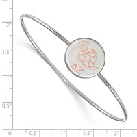 Sterling Silver Rh-plated LogoArt Delta Zeta Enameled Slip-on Bangle view 2