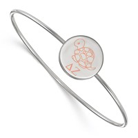 Sterling Silver Rh-plated LogoArt Delta Zeta Enameled Slip-on Bangle view 1