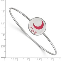 Sterling Silver Rh-plated LogoArt Gamma Phi Beta Enameled Slip-on Bangle view 3