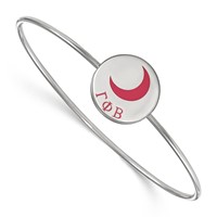 Sterling Silver Rh-plated LogoArt Gamma Phi Beta Enameled Slip-on Bangle view 1