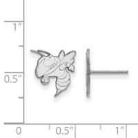 Sterling Silver Rhodium-plated LogoArt Georgia Institute of Technology Yellow Jacket Small Post Earrings view 2