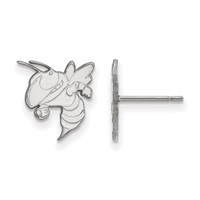 Sterling Silver Rhodium-plated LogoArt Georgia Institute of Technology Yellow Jacket Small Post Earrings view 1