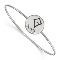 Sterling S. Rh-plated LogoArt Kappa Alpha Theta Enameled Slip-on Bangle view 1