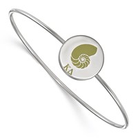 Sterling Silver Rh-plated LogoArt Kappa Delta Enameled Slip-on Bangle view 1