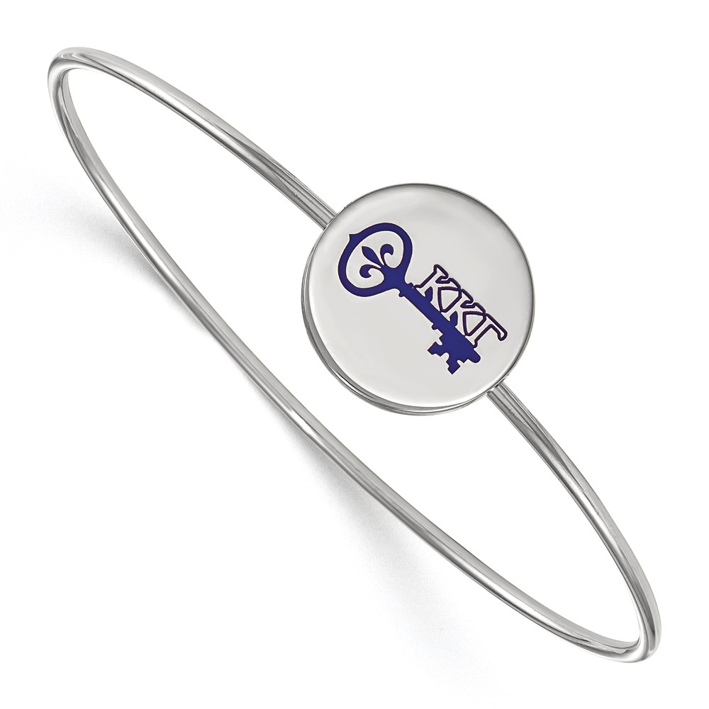 Sterling S. Rh-plated LogoArt Kappa Kappa Gamma Enameled Slip-on Bangle