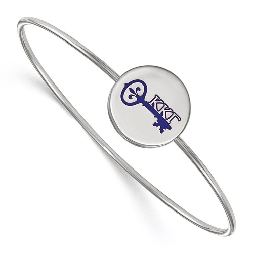 Sterling S. Rh-plated LogoArt Kappa Kappa Gamma Enameled Slip-on Bangle