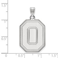 Sterling Silver Rhodium-plated LogoArt the Ohio State University Letter O Extra Large Pendant view 2