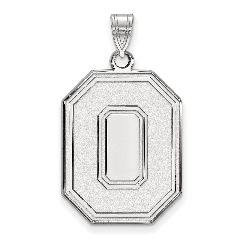 Sterling Silver Rhodium-plated LogoArt the Ohio State University Letter O Extra Large Pendant