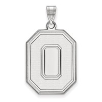 Sterling Silver Rhodium-plated LogoArt the Ohio State University Letter O Extra Large Pendant view 1