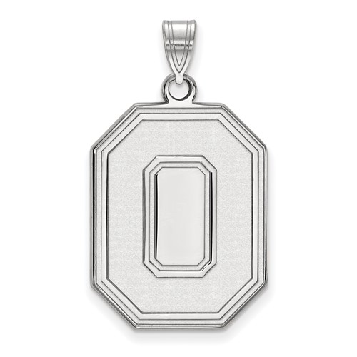 Sterling Silver Rhodium-plated LogoArt the Ohio State University Letter O Extra Large Pendant