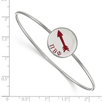 Sterling Silver Rh-plated LogoArt Pi Beta Phi Enameled Slip-on Bangle view 2