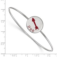 Sterling Silver Rh-plated LogoArt Pi Beta Phi Enameled Slip-on Bangle view 3