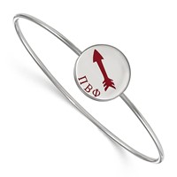 Sterling Silver Rh-plated LogoArt Pi Beta Phi Enameled Slip-on Bangle view 1