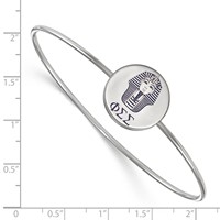 Sterling Silver Rh-plated LogoArt Phi Sigma Sigma Enameled Slip-on Bangle view 3