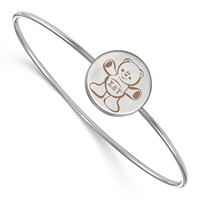 Sterling Silver Rh-plated LogoArt Sigma Delta Tau Enameled Slip-on Bangle view 1