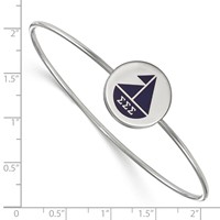 Sterling S. Rh-plated LogoArt Sigma Sigma Sigma Enameled Slip-on Bangle view 2