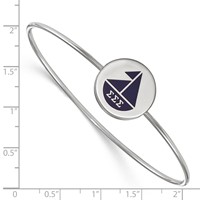 Sterling S. Rh-plated LogoArt Sigma Sigma Sigma Enameled Slip-on Bangle view 3