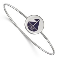 Sterling S. Rh-plated LogoArt Sigma Sigma Sigma Enameled Slip-on Bangle view 1