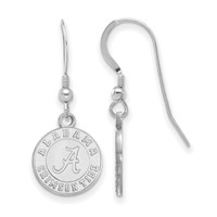 Sterling Silver Rhodium-plated LogoArt University of Alabama Crimson Tide Small Dangle Wire Earrings view 1