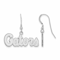 Sterling Silver Rhodium-plated LogoArt University of Florida Gators Script Small Dangle Wire Earrings view 1