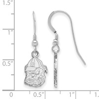 Sterling Silver Rhodium-plated LogoArt University of Georgia Bulldog Small Dangle Wire Earrings view 2