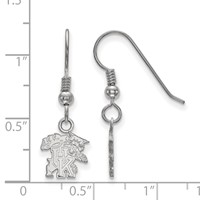 Sterling Silver Rhodium-plated LogoArt University of Kentucky U-k Wildcat Extra Small Dangle Wire Earrings view 2