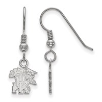Sterling Silver Rhodium-plated LogoArt University of Kentucky U-k Wildcat Extra Small Dangle Wire Earrings view 1