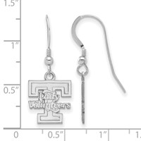 Sterling Silver Rhodium-plated LogoArt University of Tennessee Lady Volunteers Small Dangle Wire Earrings view 2