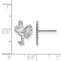Sterling Silver Rhodium-plated LogoArt Virginia Tech HokieBird Small Post Earrings view 2