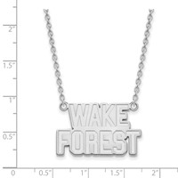 Sterling Silver Rhodium-plated LogoArt Wake Forest University W-f Deacon Large Pendant Necklace, 18" view 2