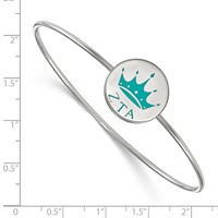Sterling Silver Rh-plated LogoArt Zeta Tau Alpha Enameled Slip-on Bangle view 2