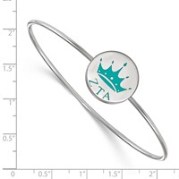 Sterling Silver Rh-plated LogoArt Zeta Tau Alpha Enameled Slip-on Bangle view 3