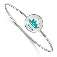 Sterling Silver Rh-plated LogoArt Zeta Tau Alpha Enameled Slip-on Bangle view 1