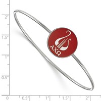 Sterling Silver Rh-plated LogoArt Alpha Chi Omega Enameled Slip-on Bangle view 2