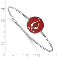 Sterling Silver Rh-plated LogoArt Alpha Chi Omega Enameled Slip-on Bangle view 3