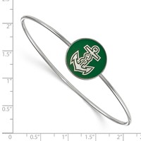 Sterling Silver Rh-plated LogoArt Alpha Sigma Tau Enameled Slip-on Bangle view 2