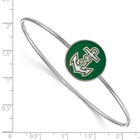 Sterling Silver Rh-plated LogoArt Alpha Sigma Tau Enameled Slip-on Bangle view 3