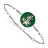 Sterling Silver Rh-plated LogoArt Alpha Sigma Tau Enameled Slip-on Bangle view 1