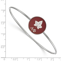 Sterling Silver Rh-plated LogoArt Alpha Phi Enameled Slip-on Bangle view 2