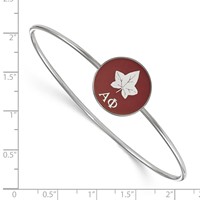 Sterling Silver Rh-plated LogoArt Alpha Phi Enameled Slip-on Bangle view 3
