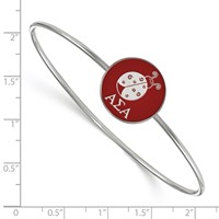 Sterling S. Rh-plated LogoArt Alpha Sigma Alpha Enameled Slip-on Bangle view 2