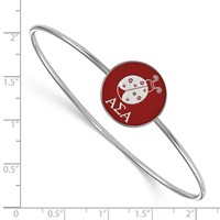 Sterling S. Rh-plated LogoArt Alpha Sigma Alpha Enameled Slip-on Bangle view 3