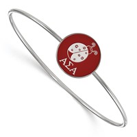 Sterling S. Rh-plated LogoArt Alpha Sigma Alpha Enameled Slip-on Bangle view 1