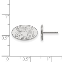 Sterling Silver Rhodium-plated LogoArt Auburn Tigers Extra Small Post Earrings view 2